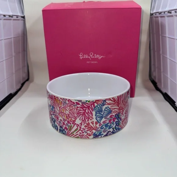 Lilly Pulitzer Vibrant Pink and Blue Accent Bowl - Picture 3 of 5